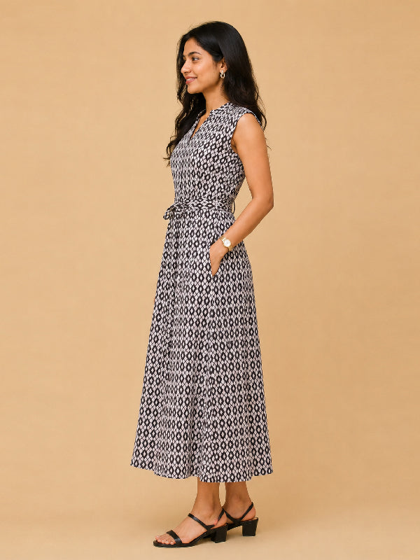 Ksyle Outfit Sleeveless Midi Dress for Women with Belt