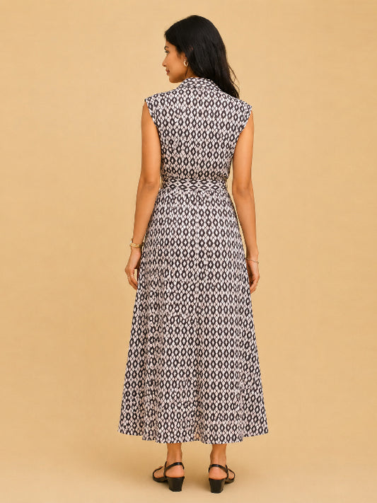 Ksyle Outfit Sleeveless Midi Dress for Women with Belt