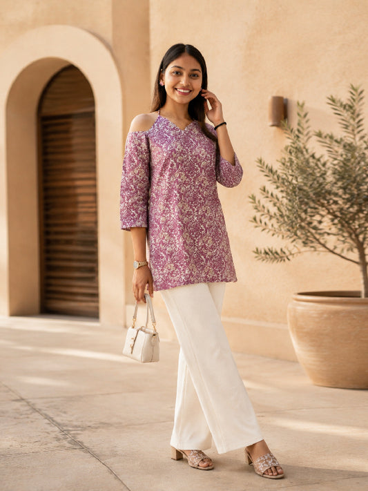 Women's wear Trendy Short Kurti Tunic Top | Casual Ethnic Wear by Ksyle Outfit