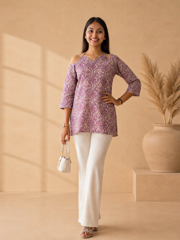 Women's wear Trendy Short Kurti Tunic Top | Casual Ethnic Wear by Ksyle Outfit