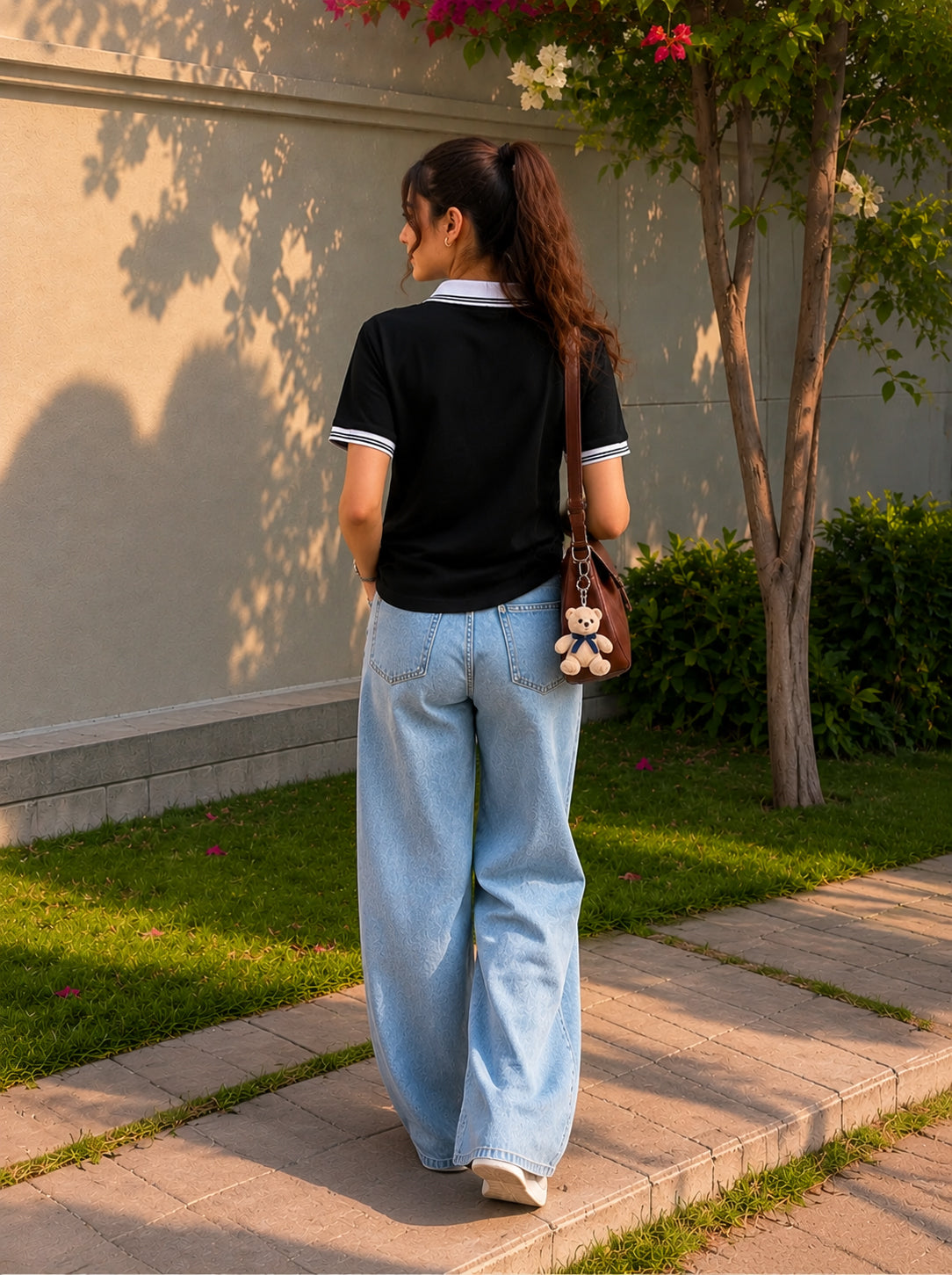 Women Classic Black Polo T-Shirt