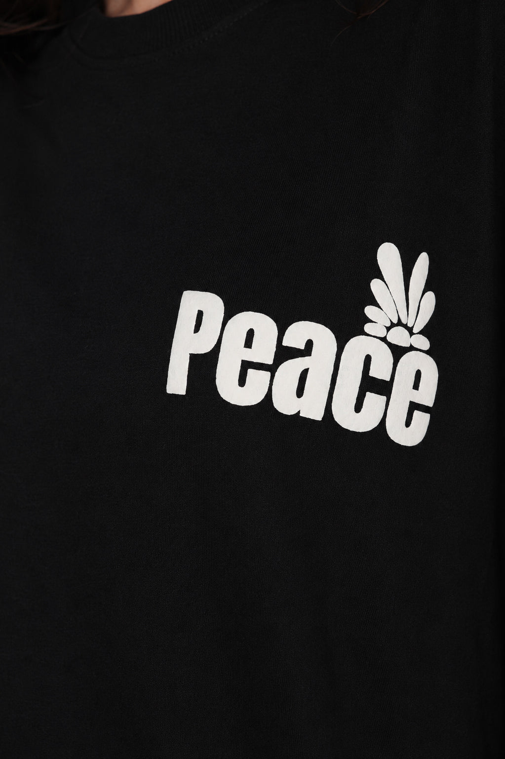 Peach Printed Oversized T-Shirt for Women | Premium Black Streetwear T-Shirt | Ksyle Outfit